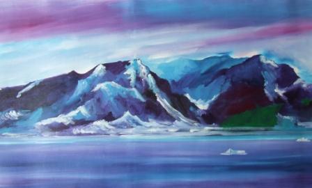 Ittoqqortoormiit East Greenlandic Landscape Acrylics on canvas.
Size 120cm x 90cm
Price �1000